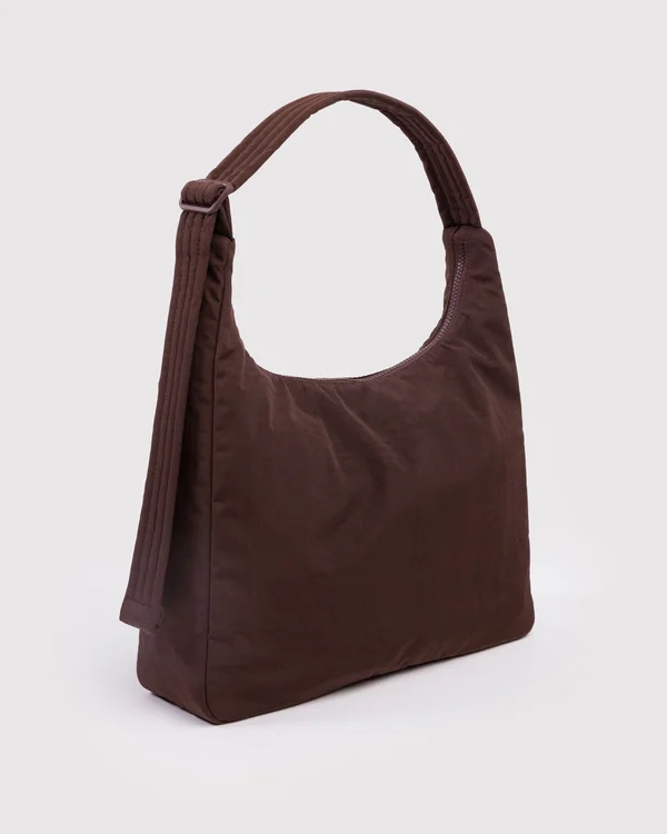 Nylon Shoulder Bag - Coffee - Material: heavyweight-nylon