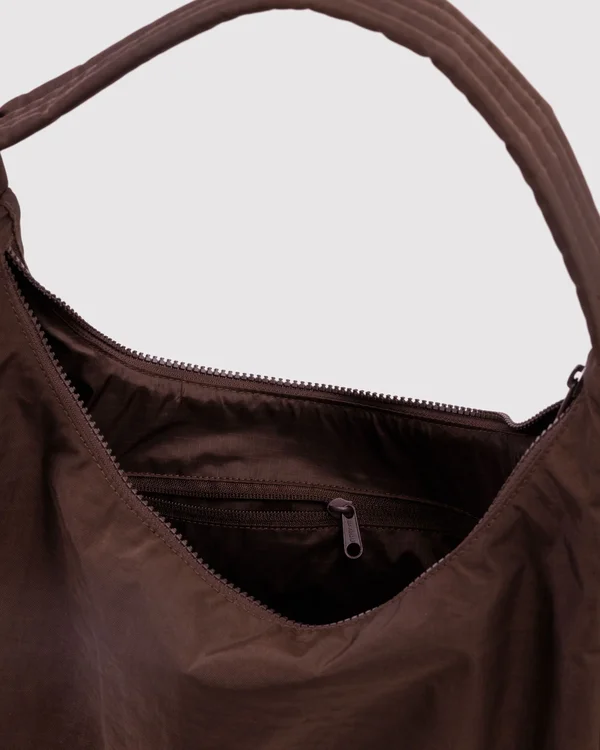 Nylon Shoulder Bag - Coffee - Material: heavyweight-nylon