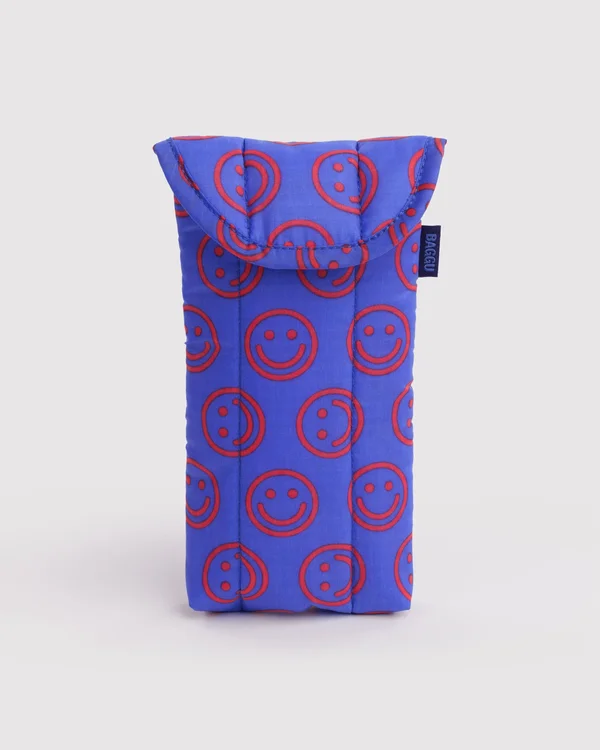 Puffy Glasses Sleeve - Mini Cobalt Happy - Size: OS