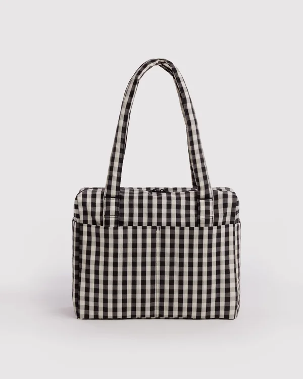 Small Cloud Carry-On - Black And Cream Gingham - Size: OS