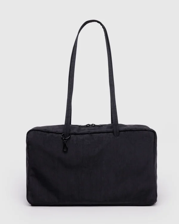 Medium Nylon Bowler Bag - Black