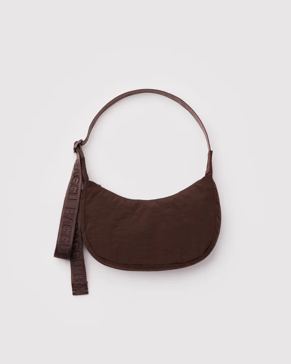 Small Nylon Crescent Bag - Coffee - Size: OS