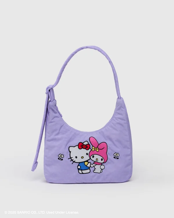 Mini Nylon Shoulder Bag - Sale - Embroidered Hello Kitty & My Melody - Size: OS