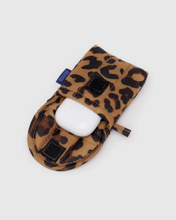 Puffy Earbuds Case - Leopard - Material: ripstop-nylon