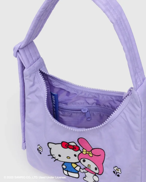 Mini Nylon Shoulder Bag - Sale - Embroidered Hello Kitty & My Melody - Size: OS