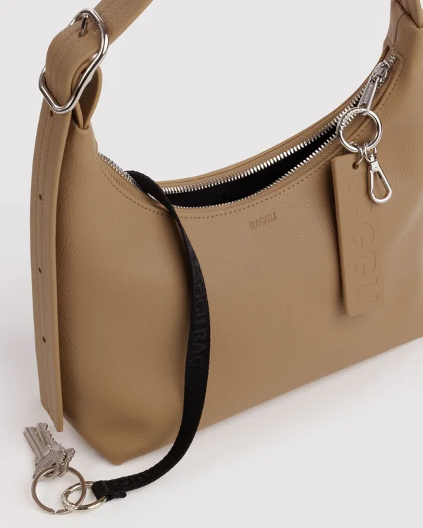 Mini Recycled Leather Shoulder Bag - Dune - Size: OS