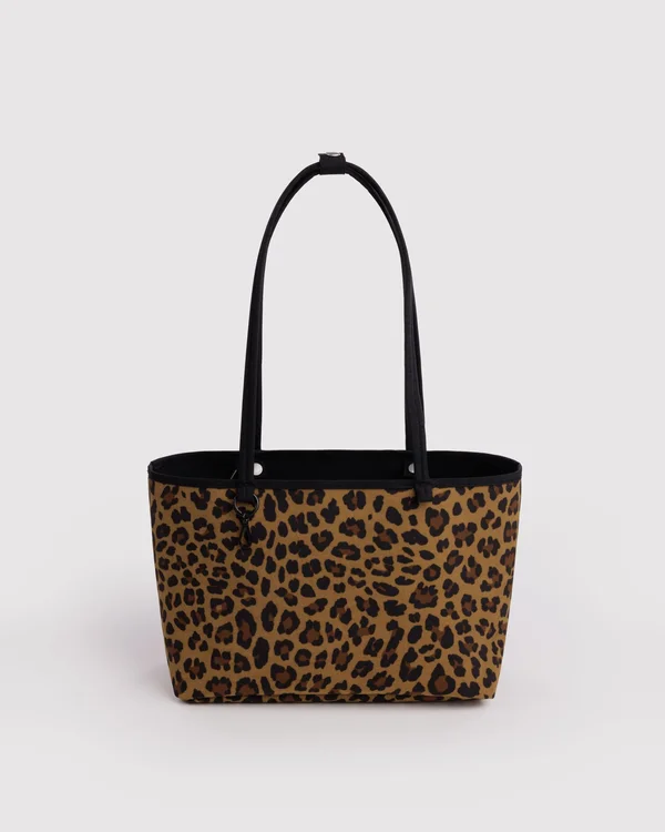 Medium Nylon Reversible Tote - Leopard Mix - Material: heavyweight-nylon
