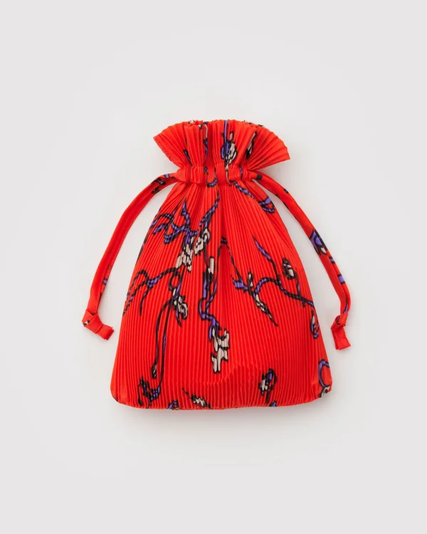 Pleated Baggu - Red Snapdragon